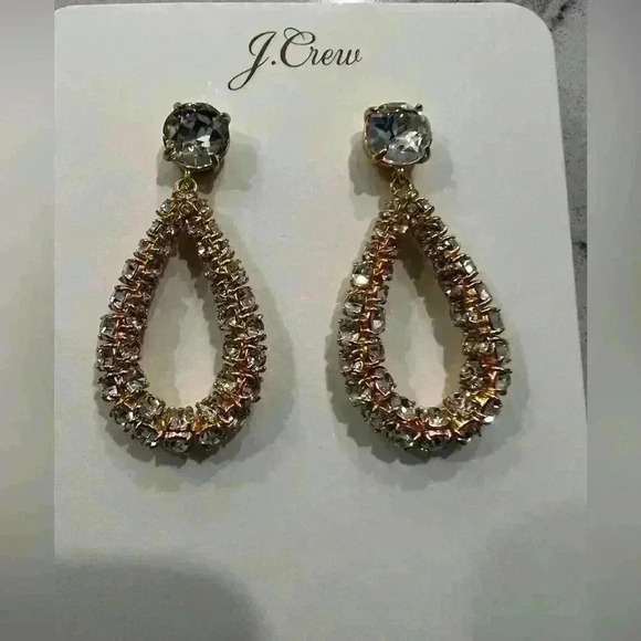 J Crew Faceted Crystal Teardrop Earrings - Picture 2 of 2